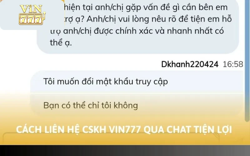 Cách liên hệ CSKH Vin777 qua chat tiện lợi